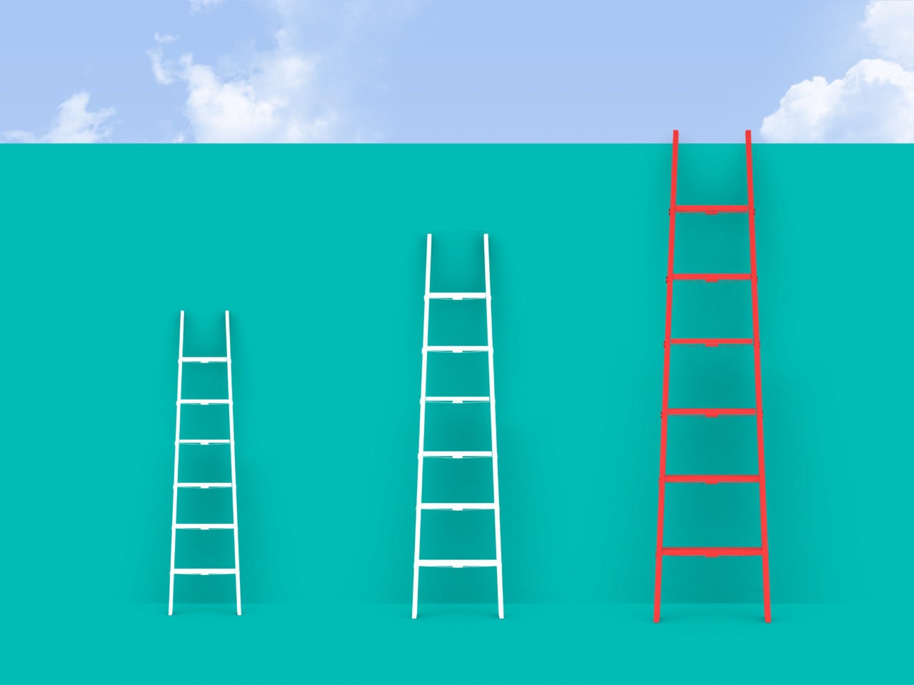 Ladders Front Of Sky